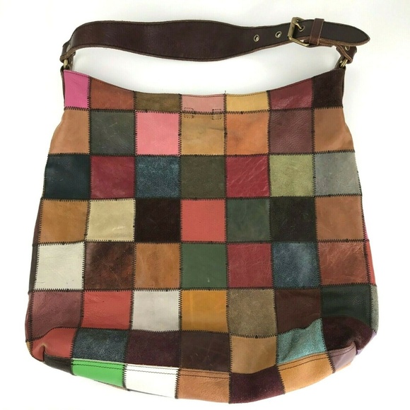 Lucky Brand Handbags - Lucky Brand Patch Leather Hobo Bag